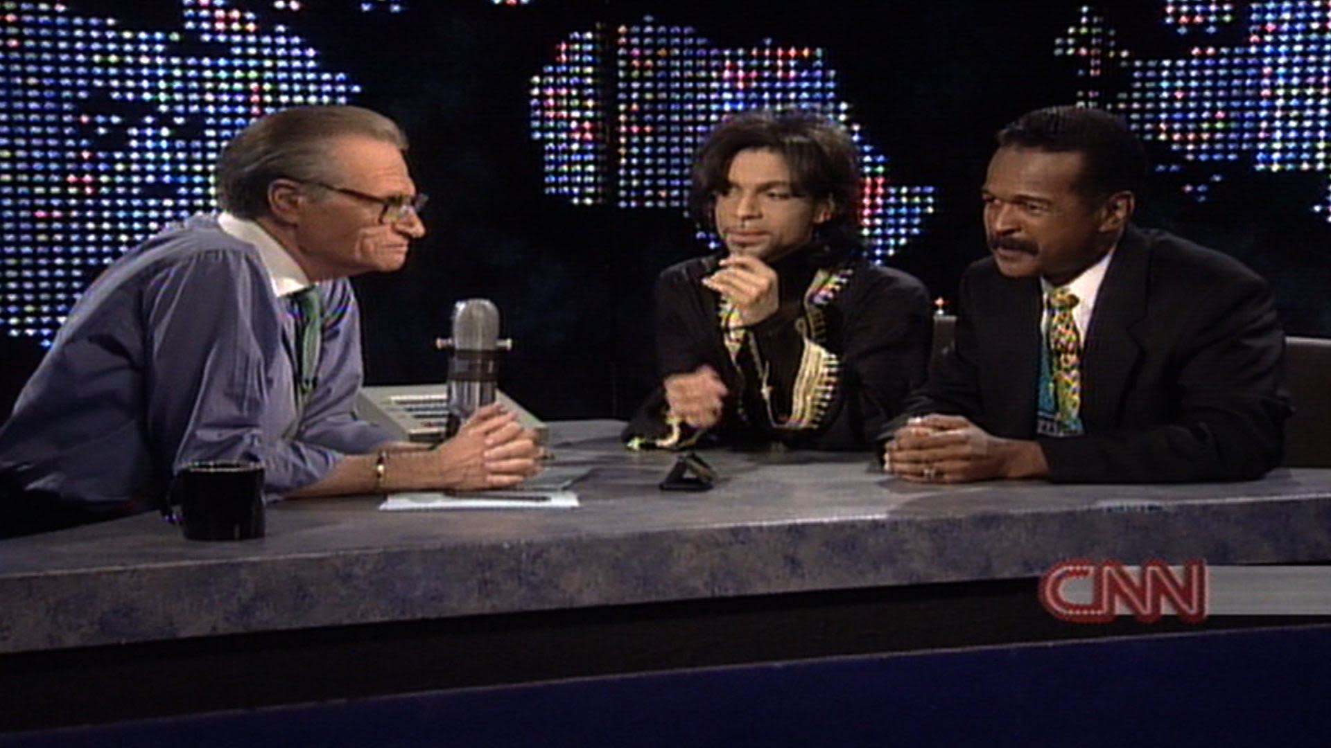prince on larry king - wide shot